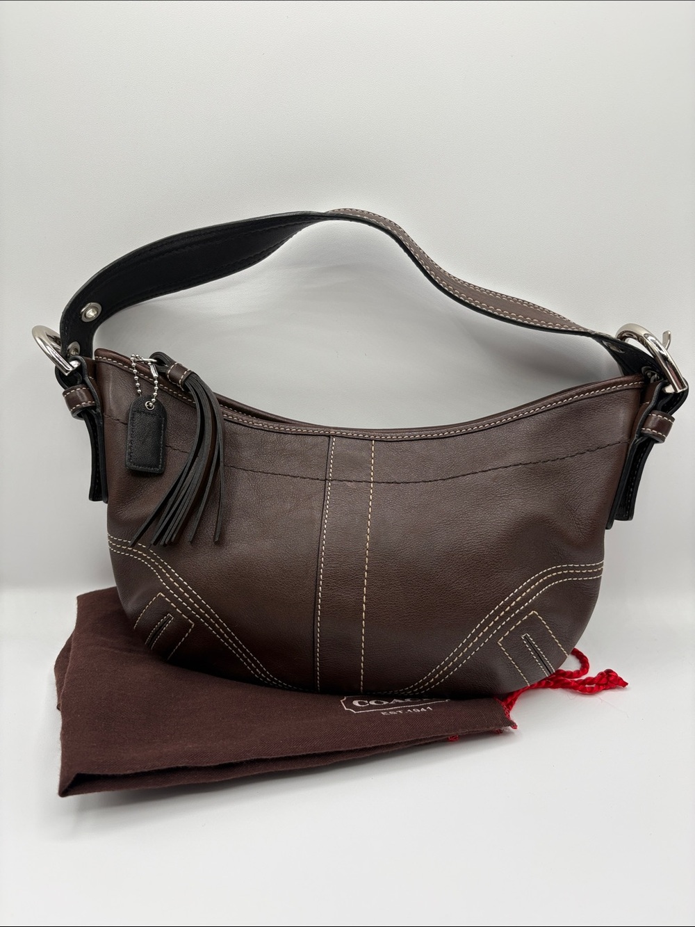 Authentic Y2K Coach SoHo Hobo leather Brown 8A01 -Excellent